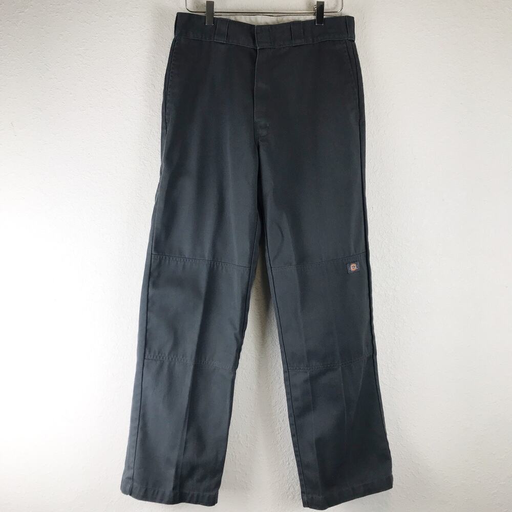 Dickies Loose Fit Double Knee Work Pants Straight Leg High Rise Charcoal 33x32